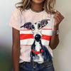 Kawaii Funny Animal Graphic Women's T Shirts Casual Oversize Short Sleeve Top Female Fashion Clothing Ladies
