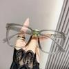 Unisex Square Frame Optical Glasses Fashion Anti Blue Light Plain Eyewear Oversized Computer Finished Prescription Eyeglasses