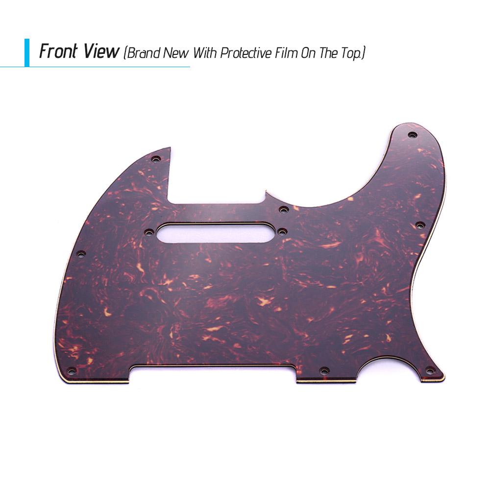 3Ply Guitar Pickguard with Single Coil Pickup Hole for Electric Guitar Brown Tortoise