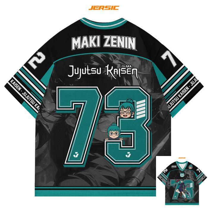 New Maki Zenin Jujutsu Kaisen Anime Style Tshirt Baseball Hockey T-shirt 73 Jersey Fashion Streetwear Anime Daily Unisex Tops Tees XXS