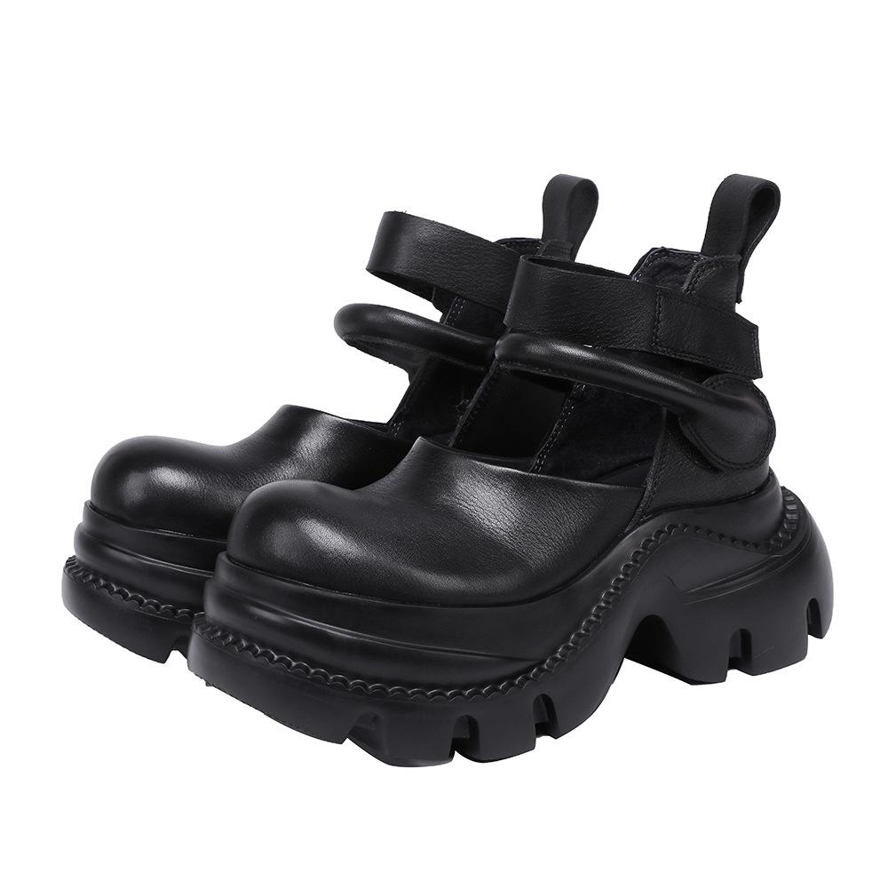 

Мода GKTINOO 2025 Весна/Лето Новые туфли-лодочки Женская обувь Натуральная кожа Толстая подошва Мода Ретро Ручная работа Обувь на платформе 255