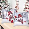 Snowman Christmas Cushion Cover Merry Christmas Decorations for Home 2026 Cristmas Sofa Decor Navidad Xmas Gifts New Year 2026