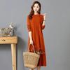 Plus-size Sweater Dress for Women in Autumn and Winter Long Knee-length Knitted Sweater Loose Solid Color Pullover