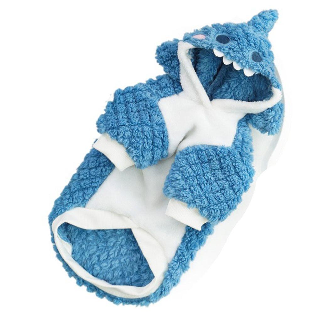 Warm Shark Dog Clothes Plush Dogs Coat Clothing Sweater Pet Cosplay Hoodie  for Autumn and Winter