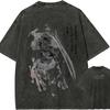 Itadori Sukuna Tinte T-Shirt Jujutsu Kaisen Grafik-T-Shirt Vintage Gewaschen Übergroß Retro Anime Harajuku Herren Streetwear Ästhetisches Oberteil