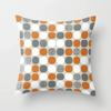 Housse de Coussin de Canapé de Voiture Orange Imprimé Motif Géométrique Taie d'Oreiller Carrée Décoration d'Intérieur