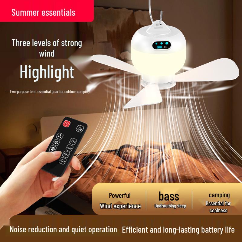 

Mini Silent Rechargeable USB Ceiling Fan with Mosquito Net and Remote Control for Dorms and Camping USB Version зелёный