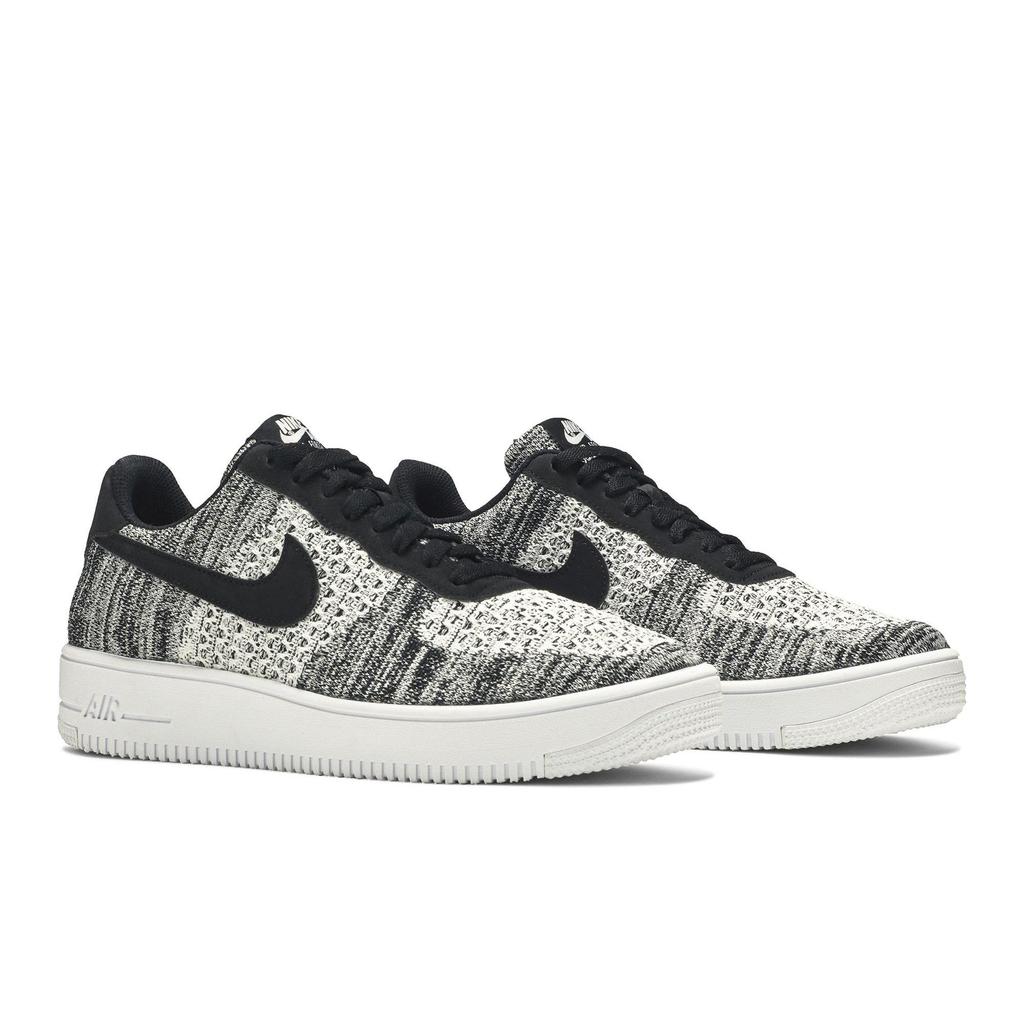 Nike Air Force 1 Flyknit Low 2.0 'Oreo' (Unisex) Black / Pure Platinum-Black-White Skate Shoes AV3042 001