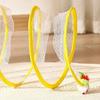 Cat Tunnel Toy Spiral Kitten Toy Foldable Design Easy To Install Interactive Spiral Cat Tunnel with Feather Toy