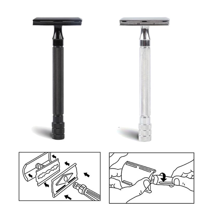 Double Edge Safety Razor for Men, with 10 Safety Razor Blades, Single Blade Razor, Reusable Travel Essentials Men Razor