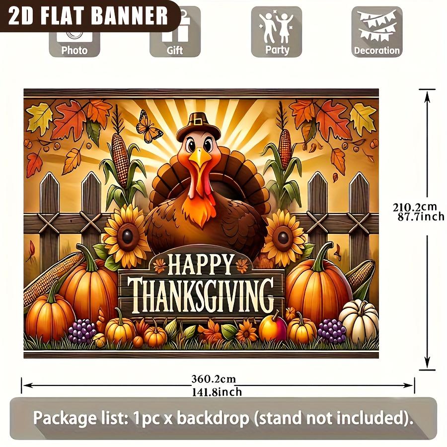 1 Piece Colorful Fruit Corn Flower Thanksgiving Party Theme Thanksgiving Banner Poster Party Banner Decoration Supplies