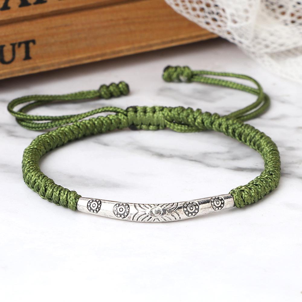 Unisex Handmade Silver Oval Rope Bracelet for Couples & Best Friends