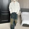 Men’s Trendy Korean-style Loose-fit Stand Collar Jacket with Padded Shoulders