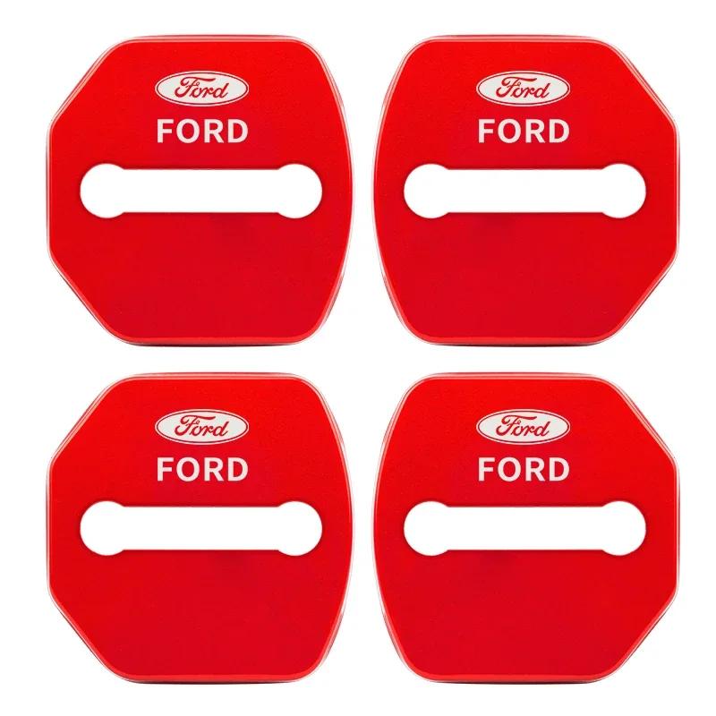 Autosticker 2026 Ford 4-delige set deurslotdecoratie beschermhoes embleemhouder voor Ford Kuga Territory Focus RS Escort Fiesta Mond