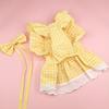 British Style Plaid Lace Dog Skirt Soft Puppy Fairy Skirt Pet Costume  for Small and Medium Pet