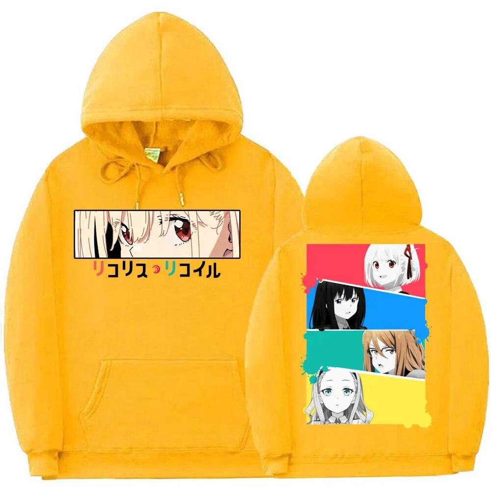 

Манга Lycoris Recoil Chisato Nishikigi Takina Inoue Толстовка с принтом Аниме Унисекс Женские флисовые толстовки Модная спортивная одежда Толстовка 4XL