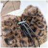 Leopard Print Plush Backpack - Women's Versatile Winter Bag