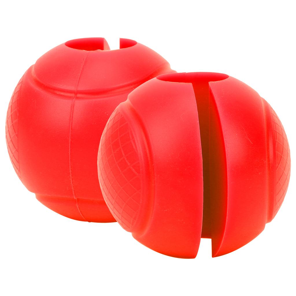 2pcs Barbell Grips Round Thick Silicone Dumbbell Adapter Balls Barbell Grip Hand Wrap BallRed