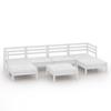 Vidaxl 7-Cz. White Pine Garden Lounge Furniture Set