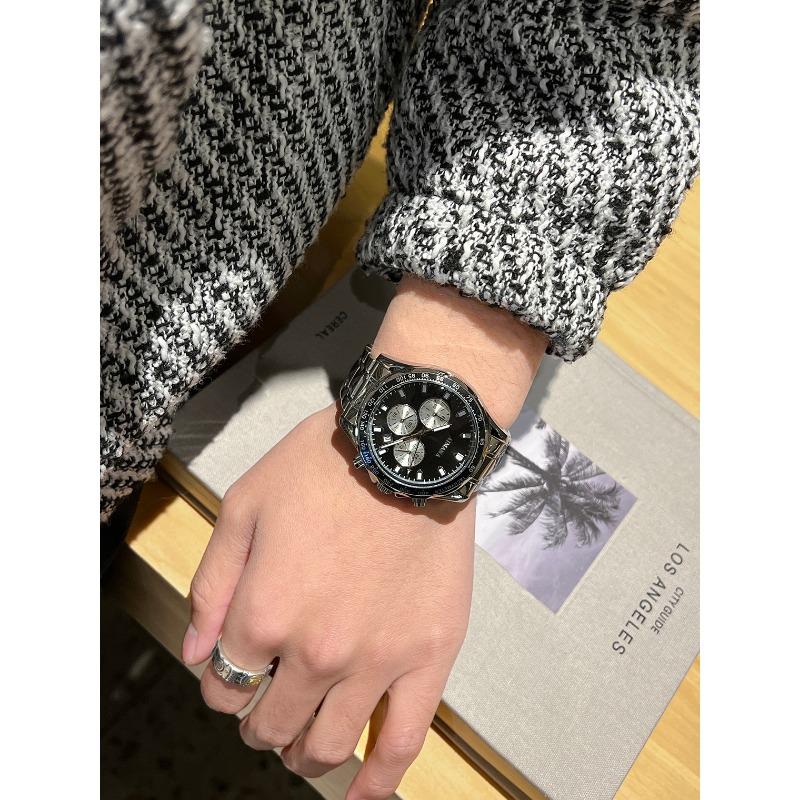 Swiss Multifunctional Men's Mechanical Watch Steel Belt Luminous Quartz Watch