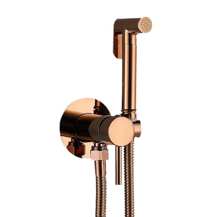 Matte Black Solid Brass (Copper Core) Handheld Bidet Sprayer - Wall-Mounted Health Faucet with Hose & Holder