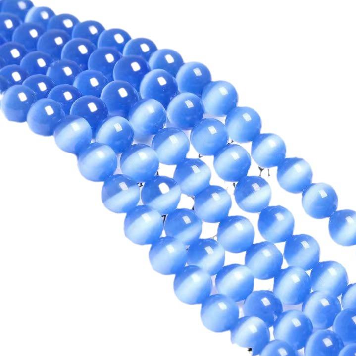 Cat's Eye Stone Jewelry Accessories: Loose Round Beads for DIY Stringing