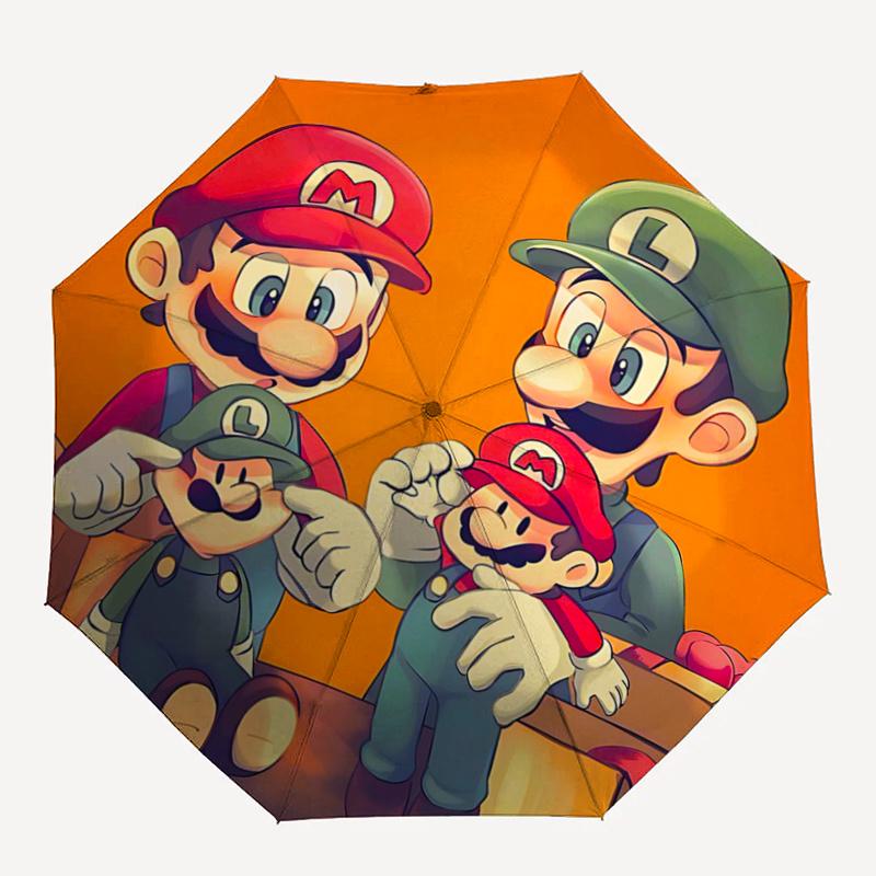 1pc Heartwarming Adventure of Mario and Luigi Automatic Open/CloseUmbrella, Portable Compact Umbrella for Men & Women J046