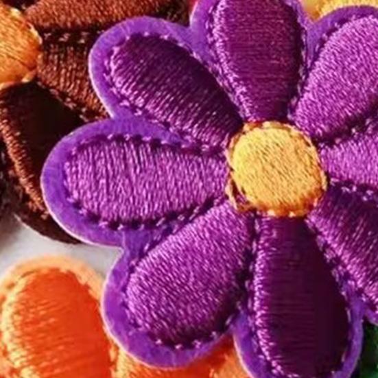 12Pcs Iron-on Flower Patches Cute Embroidered Daisy Applique Sew on Flower Applique for Clothing Jackets Bags Hats Jeans DIY Repair Decoration