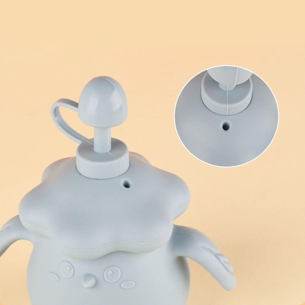 Leakproof Baby Silicone Feeding Cup Cartoon Shape Drinking Cups with Straws Baby Feeding