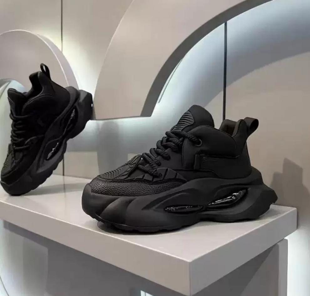2025 Spring New Thick-soled Heightening Dad Shoes Thickened Comfortable Trendy Wear-resistant Casual Shoes Korean Version Simple Men's Shoes