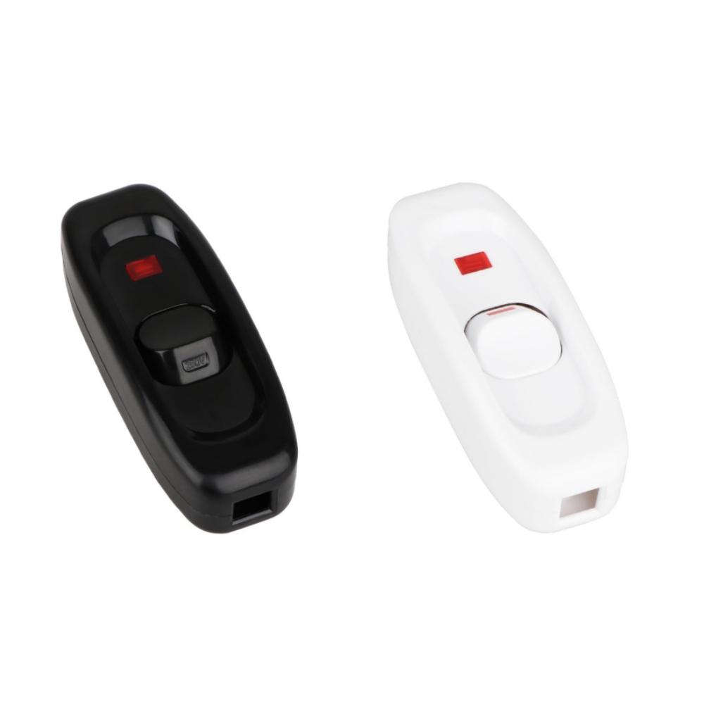 

2pcs Inline Switch Cord Appliance Black/ White Switch Button ON OFF for Lamp Replacement Repair Control LED Electrical Extension