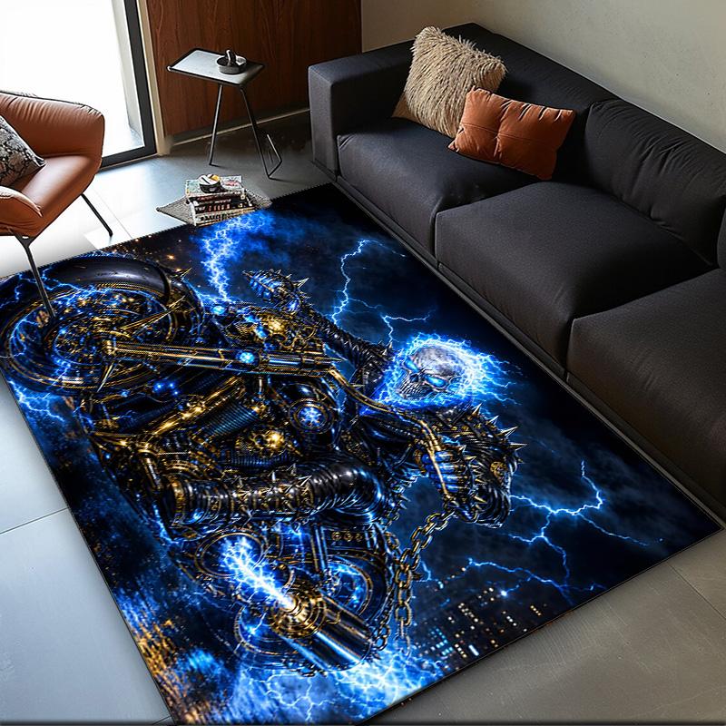 Ghost Rider Area Rug Suitable for Indoor And Outdoor,Carpets for Playroom, Homes, Offices, Living Rooms,Home Decor,Christmas Fan Gift