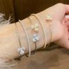 Exquisite Zircon Flower Multi-layer Open Bangle - Elegant Japanese and Korean Inspired Women's Jewelry