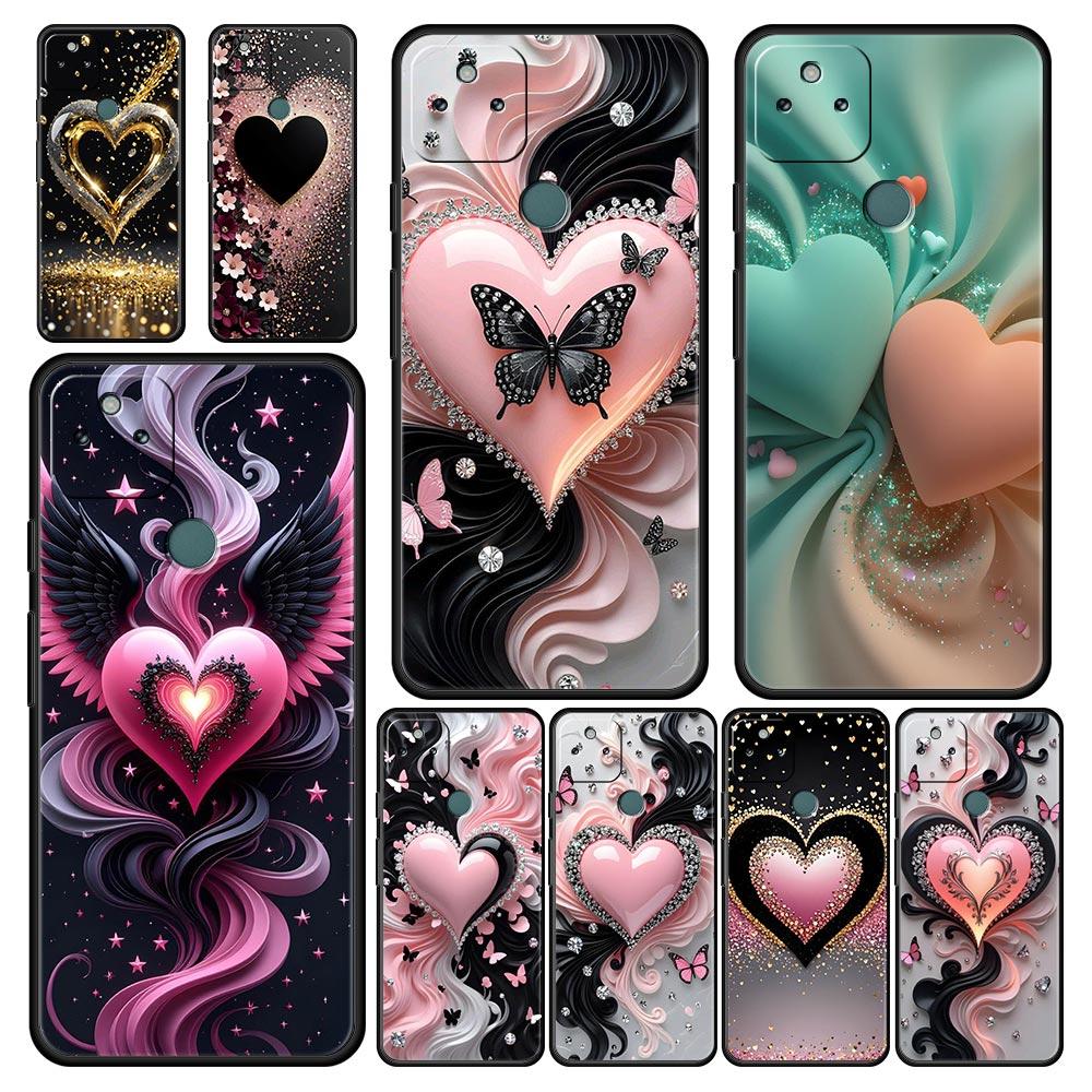 Colored Love Heart Printed Phone Case Cover for Google Pixel 10 9 8 7 6 9A 8A 7A 6A Pro Shockproof Soft TPU 9 Pro XL Shell Capas