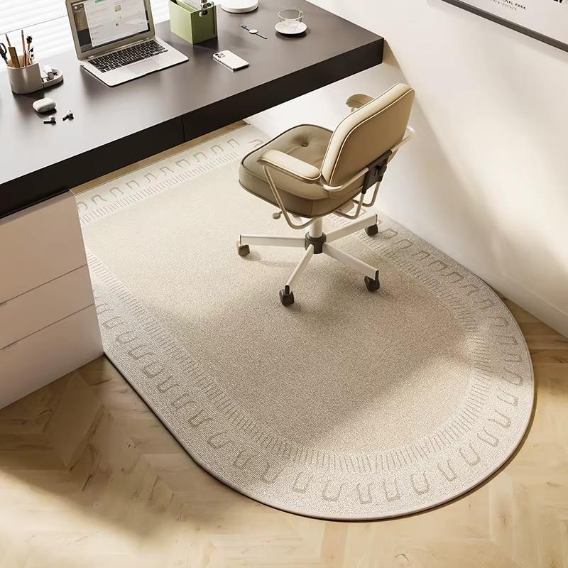 Chair Floor Mat Study Bedroom Non-slip Home Carpet Beige Striped Rug Living Room Swivel Chairs TPR Bottom Anti-slip Area Rugs