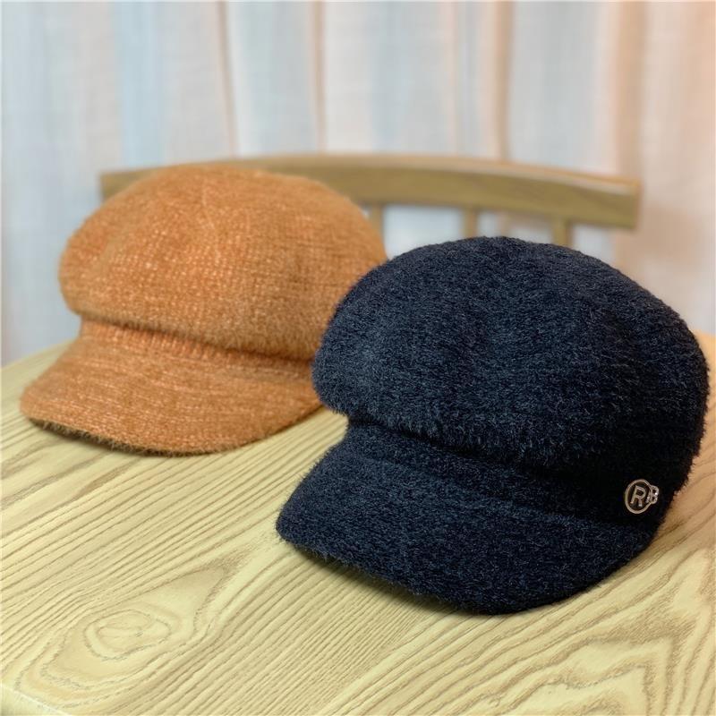 Delicate Wool Blended Hat  Thickened Beret Large Brim Octagonal Hat for Women Trendy Autumn and Winter Fashionable and Warm for Women