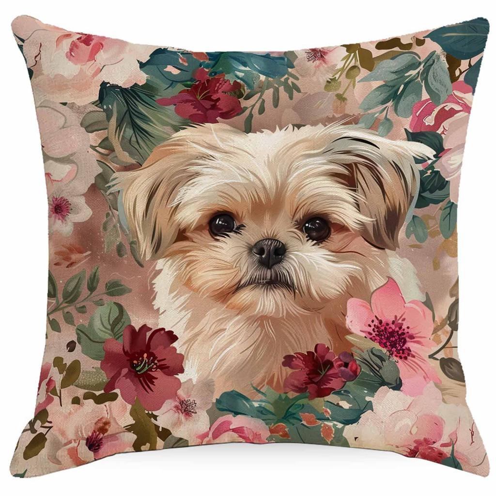 Flower Dog Pillow Case Home Sofa Cushion Pillow Case