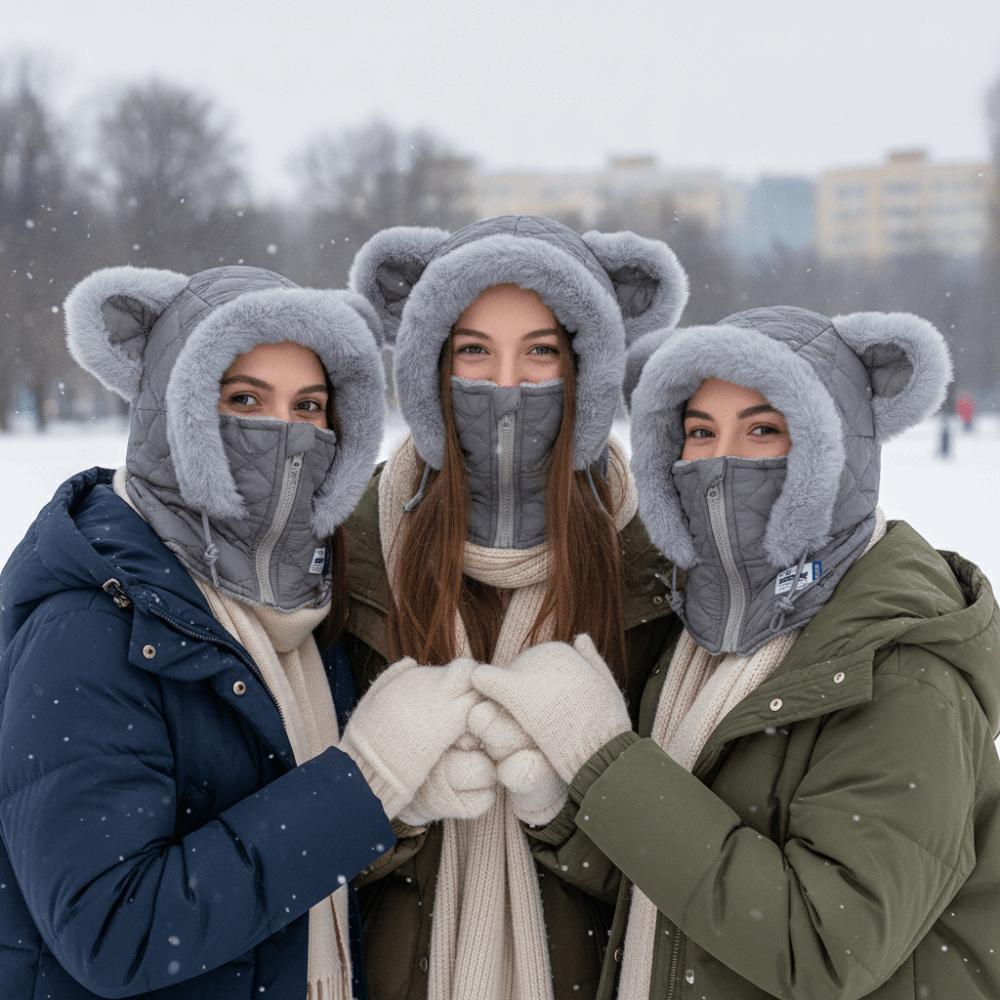 Zipper Full Face Neck Warmer Windproof Ear Protection Hat Warm Winter Balaclava Hat Winter