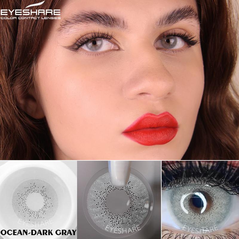 Eyeshare 2 Stück/Paar Farbige Kontaktlinsen für die Augen Farbige Augenlinsen GEM Kontaktlinse Beautiful Pupil Cosmetics Yearly