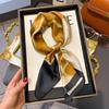 Tree Oil Painting Print Neckerchief Classic Imitation Silk Square Scarf Breathable Bandana Head Wrap Hair Accessories