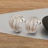Nidin New Retro Copper Shiny Crystal Zircon Multilayer Stud Earrings For Women Female Trendy Temperament Ear Jewelry Party Gifts