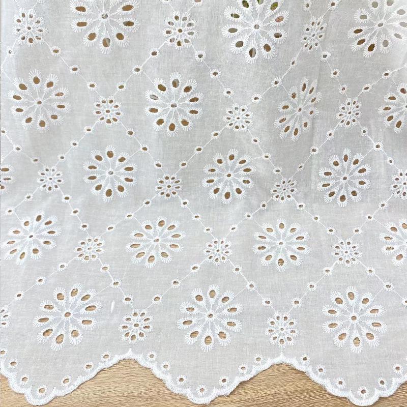 

Хлопчатобумажная ткань с вышивкой «волнистый край» для платьев, детской одежды, домашнего текстиля, скатертей и рубашек 1 Yard ≈ 91cm / Width 135cm