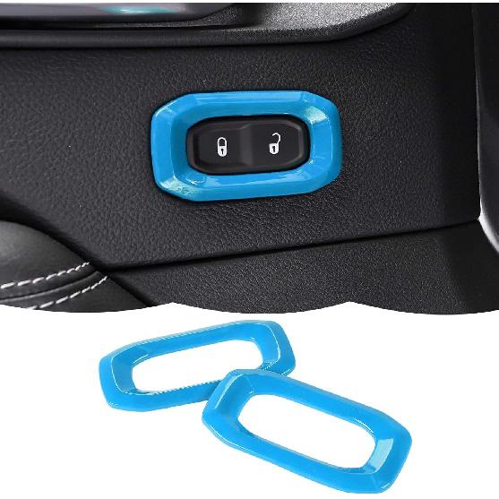 RT-TCZ Carbon Fiber Interior Door Lock Switch Cover Trim Frame Decoration Interior Accessories Compatible with Jeep Wrangler JL JLU & Gladiator JT