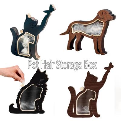 Personalized Cat And Dog Hair Souvenir Box Pet Hair Storage Box Wooden Crafts Ornaments