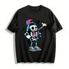 Trendiges Schädel-Sarg-Print Streetwear Lässiges Cooles T-Shirt Reines Baumwoll-T-Shirt