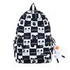 Schoolbag new checkerboard printing backpack fashion trend large capacity casual simple versatile junior high school student backpack