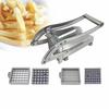 French Fry Cutter Multifunction Vegetable Fruit Chopper with 2 Stainless Steel Blades for French Fries Chips Maker Potato Slicer