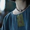 Johnature Women Vintage Blue T-Shirts Patchwork Embroidery Spring Long Sleeve O-Neck Loose T-Shirts
