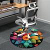 1pc Floral Mandala Office Round Area Rug, Under Office Chairs Bedroom Living Room Home Decor, Room Deco