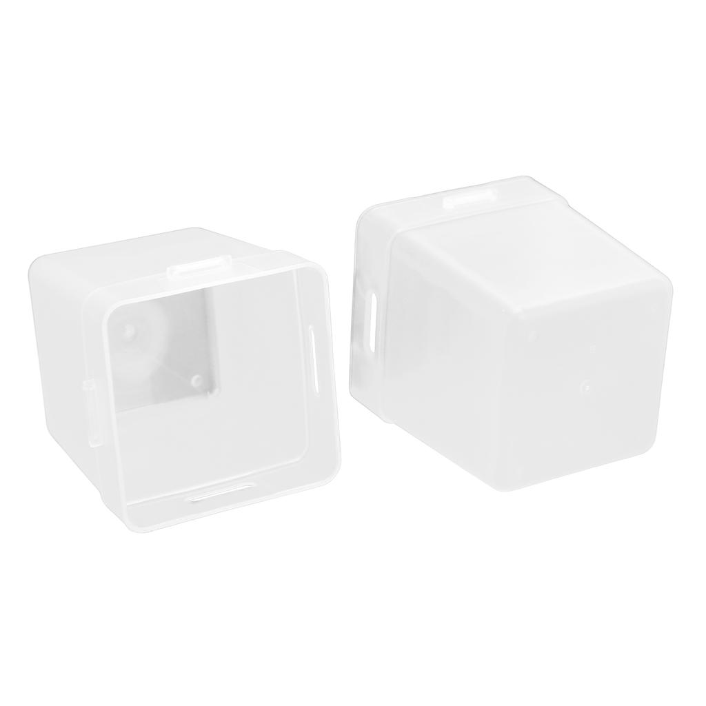2 Pcs Desktop Storage Box Frosted White Stackable and Stitchable Combination Socks Underwear Desktop Small Items